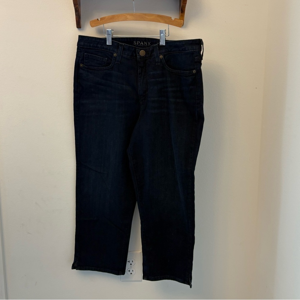 Spanx Slim-X Casual Capri Jeans Stretch Denim Size 30